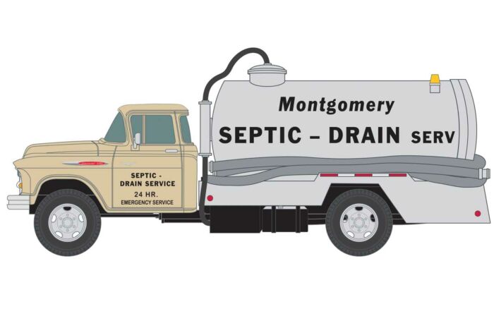Classic Metal Works 30604 - HO 1957 Chevrolet Septic Tank Truck - Montgomery Drain Service