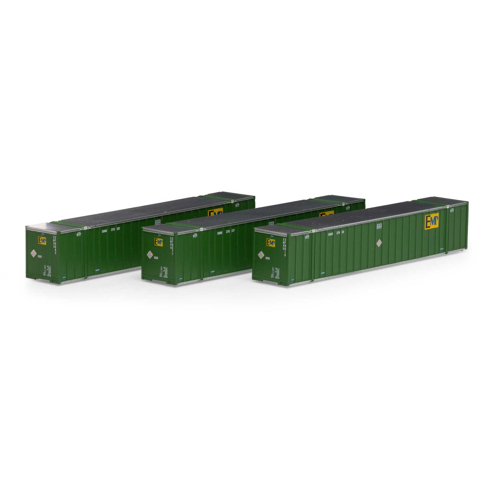 Athearn RTR 40127 - HO 53ft Stoughton Containers - EMP, Set #2 (3pk)