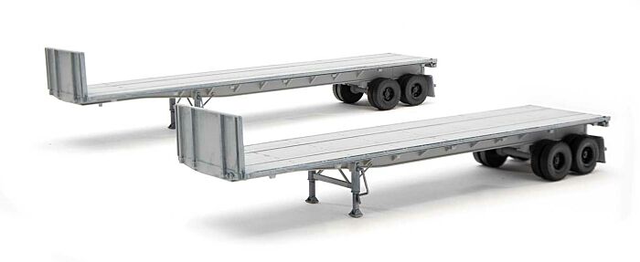 Walthers SceneMaster 2700 - HO 40ft Flatbed Trailer - Kit - 2-Pack - Undecorated
