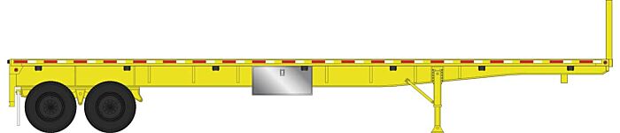 Walthers SceneMaster 2702 - HO 40ft Flatbed Trailer - Kit - 2-Pack - Yellow