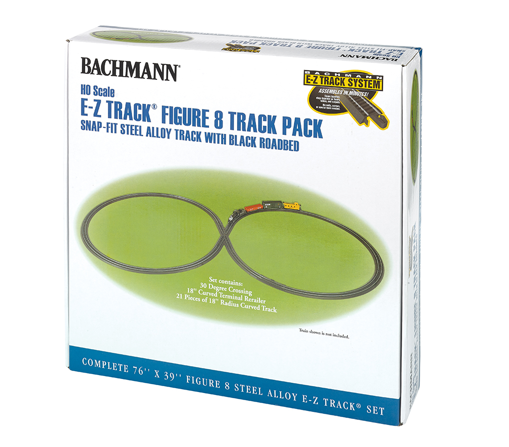 Bachmann 44487 - HO EZ Track - Steel Alloy w/Black Roadbed - Figure 8 Track Set