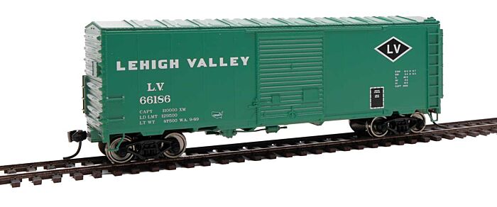 Walthers Mainline 45010 - HO 40ft ACF Modernized Welded Boxcar - Lehigh Valley #66186