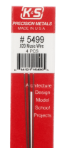 K&S Engineering 5499 All Scale - 12 inch Long Round Music Wire - 0.020inch Diameter pkg(4)