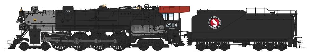 Broadway Limited 6718 - HO S-2 4-8-4 w/Smoke - Paragon4 Sound/DC/DCC - Great Northern #2584