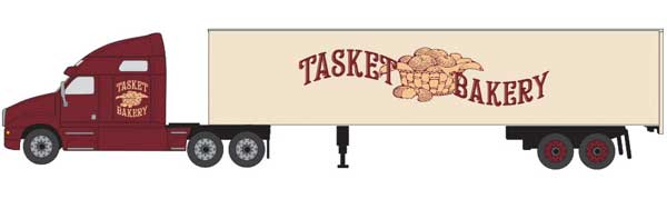 Classic Metal Works TC107 - HO TraxSide 2000s Semi Tractor/Trailer Set - Tasket Bakery