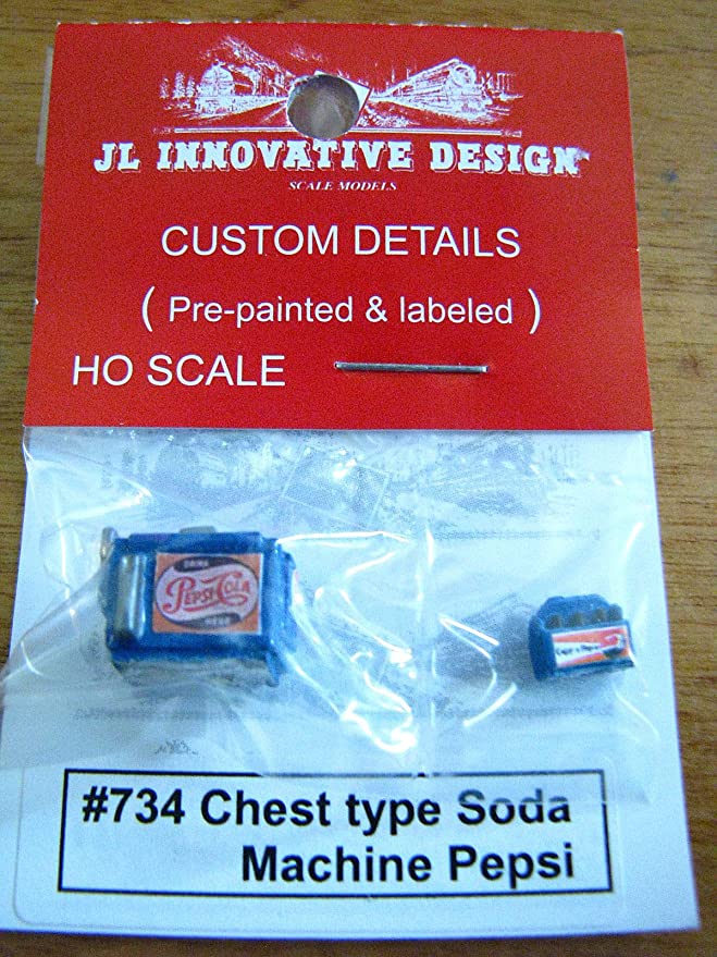 JL Innovative 734 - HO Custom Chest Type Soda Machine w/Case - Pepsi