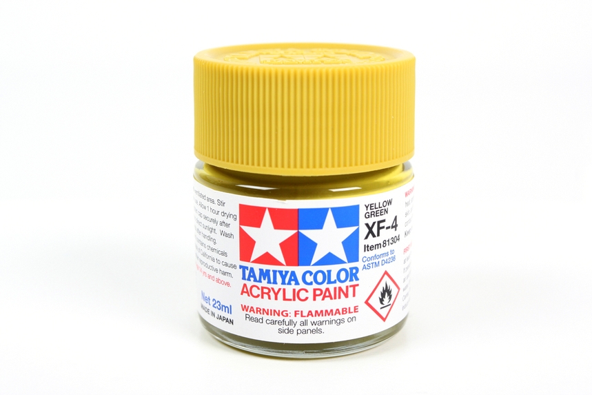 Tamiya Paints 81304 - Acrylic Flat Colors - Yellow Green - 3/4oz (23mL) Bottle