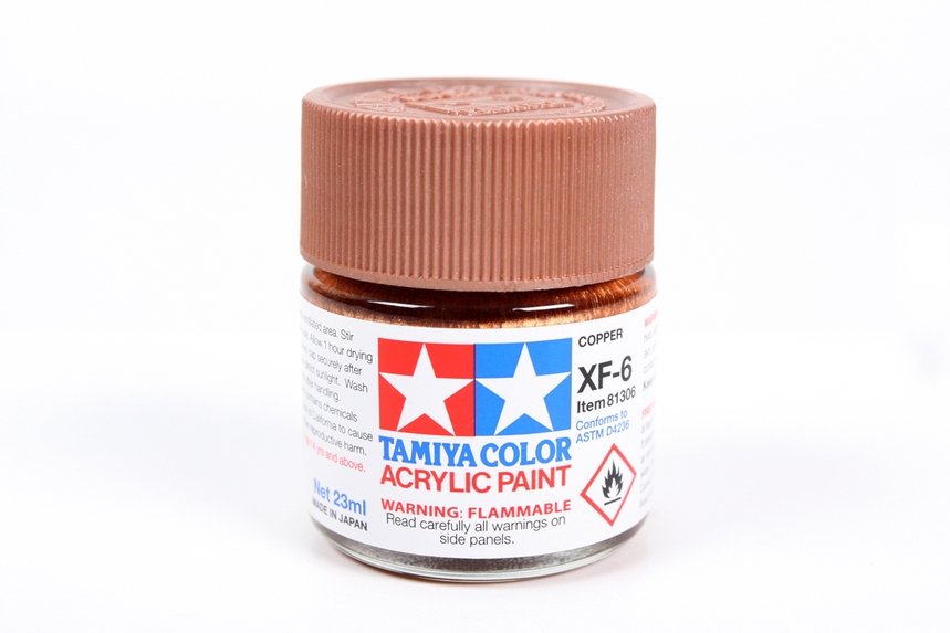 Tamiya Paints 81306 - Acrylic Flat Colors - Copper - 3/4oz (23mL) Bottle