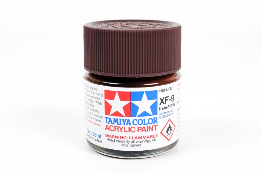 Tamiya Paints 81309 - Acrylic Flat Colors - Hull Red - 3/4oz (23mL) Bottle