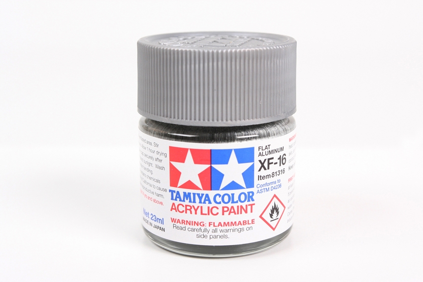 Tamiya Paints 81316 - Acrylic Flat Colors - Flat Aluminum - 3/4oz (23mL) Bottle