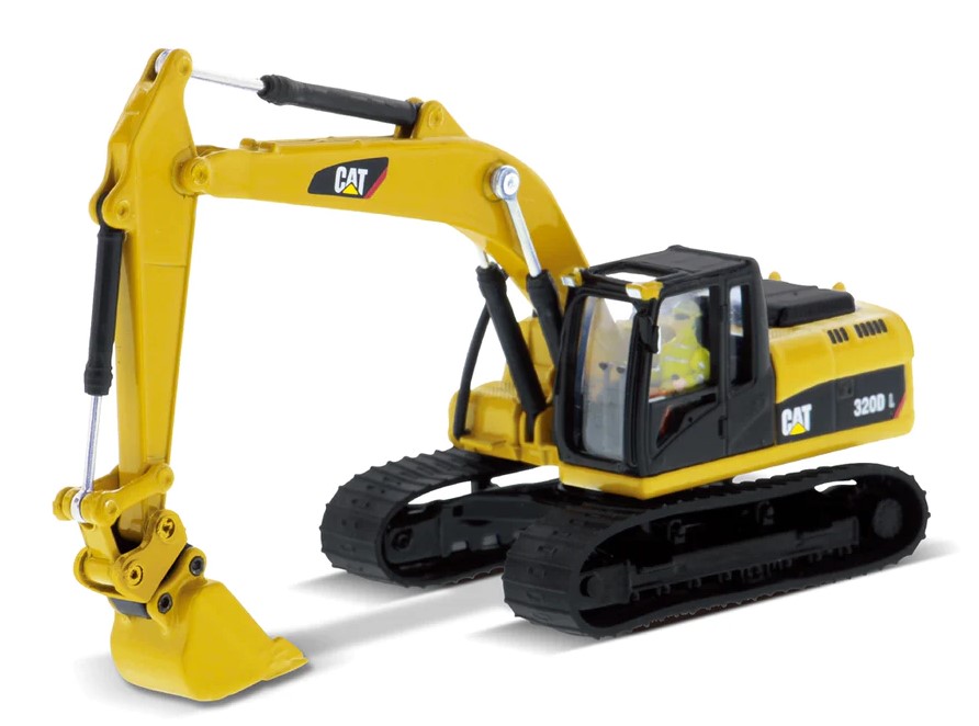 Diecast Masters-85652 - HO Diecast 1:87 Caterpillar 320D L Hydraulic Excavator with Multiple Work Tools