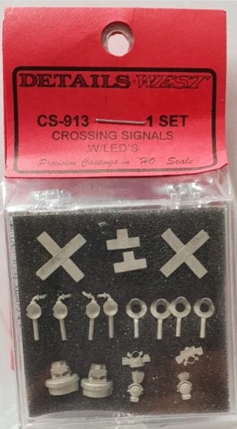 Details West 913 - HO Grade Crossing Signal Set w/LEDs (1 set)