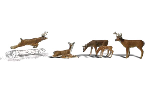Woodland Scenics 2185 - N Scenic Accent Figures - Deer (6pcs)