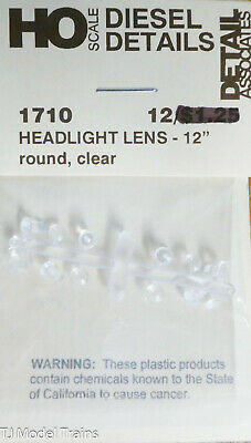 Detail Associates 1710 - HO Headlight Lenses (12pk) - 0.138 Inch Diameter
