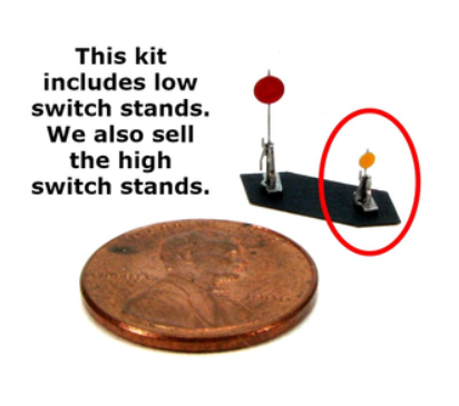 ShowCase Miniatures 581 - N Scale Common Standard Low Switch Stands - Kit (4pk)
