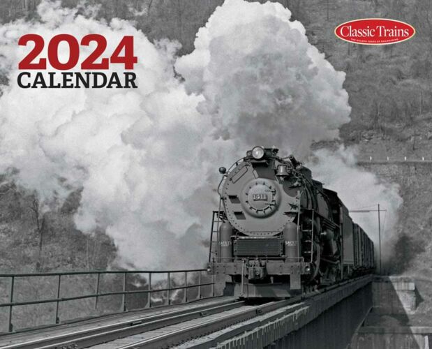 Kalmbach 68210 - Classic Trains 2024 Calendar - 12 Months Plus Bonus Winter in Wisconsin Section