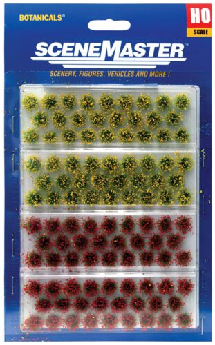 Walthers SceneMaster 1105 - HO Grass Tufts, 1/4 Inch Tall - Blooming Flowers (104pcs)
