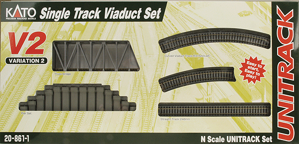 Kato Unitrack 20861 - N Scale Starter Set V2 - Single Track Viaduct Set