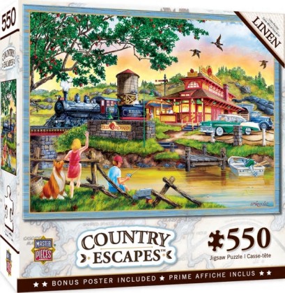 Masterpieces Puzzles 31932 - Apple Express Train Station by Lake Puzzle (550pc)