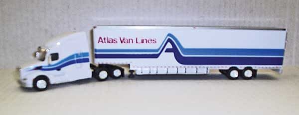 Trucks n Stuff TNS089 - HO Peterbilt 579 Sleeper Cab Tractor w/Moving Van Trailer - Atlas Van Lines