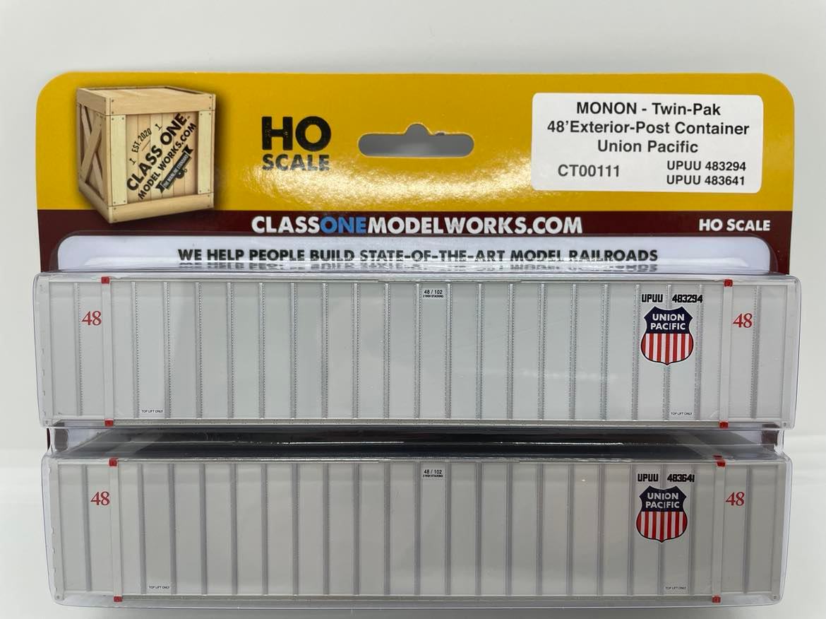 Class One Model Works CT00111 - HO Monon 48ft Exterior Post - Union Pacific (2pk)