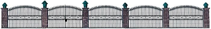 Walthers Cornerstone 550 - HO Wrought Iron Fence - Kit (25-1/2 Inches)