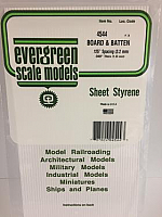 Evergreen Scale Models 4544 - .125in Opaque White Polystyrene Board and Batten Siding (1 Sheet)