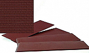 Walthers Cornerstone 3523 - HO Brick Sheets - Dark Red 4pk 