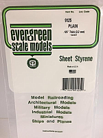 Evergreen Scale Models 9125 - .125in Plain Opaque White Polystyrene Sheet (1 Sheet)