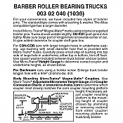 Micro Trains 003 02 040 - N Scale Barber Roller Bearing Trucks w/o couplers (1pair)
