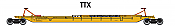 Athearn 64020 HO Scale - RTR 57Ft trinity 3-unit Spine Car - TTRX #361111