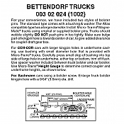 Micro Trains 003 02 024 - N Scale Bettendorf Trucks w/ long ext. couplers (1pair)