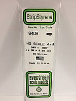 Evergreen Scale Models 8408 - Opaque White Polystyrene HO Scale Strips (4x8) .043In x .090In x 14In (10 pcs pkg)