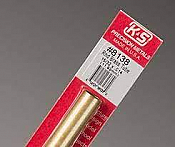 K&S Engineering 8138 All Scale - 15/32 inch OD Round Brass Tube 0.014inch Thick x 12inch Long