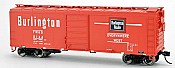 Bowser 42839 - HO RTR 40Ft Single-Door Steel Boxcar - Chicago, Burlington & Quincy (FW&D) #8144