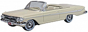 Oxford Diecast 87CI61005 HO 1961 Chevrolet Impala Convertible, Almond Beige/White
