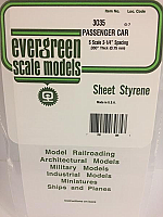 Evergreen Scale Models 3035 .035in Opaque White Polystyrene Passenger Car Siding (1sheet)
