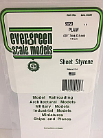 Evergreen Scale Models 9020 - .020in Plain Opaque White Polystyrene Sheet (3 Sheets)