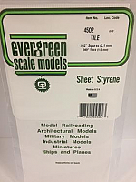 Evergreen Scale Models 4502 - 1/12in x 1/12in Opaque White Polystyrene Square Tile (1sheet)