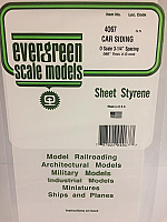 Evergreen Scale Models 4067 .067in Opaque White Polystyrene O Scale Freight Car Siding (1sheet)