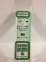 Evergreen Scale Models 102 Opaque White Polystyrene Strips 0.010x0.040x14in (10pcs pkg)