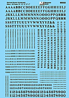 Microscale 90032 - HO Alphabets - Condensed Roman - Black - Waterslide Decals