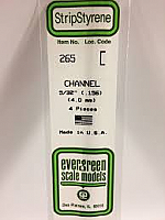 Evergreen Scale Models 265 - Opaque White Polystyrene Channel .156In x 14In (4 pcs pkg)
