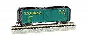 Bachmann Industries 17058 - N Scale AAR 40Ft Steel Boxcar - Ready to Run Silver Series - New York/ Susquehanna & Western 