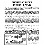 Micro Trains 003 02 010 - N Scale Andrews Trucks w/o couplers (1pair)