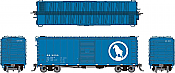 Rapido 155007 - HO 40Ft Boxcar w/ Late Improved Dreadnaught Ends - Great Northern (Big Sky Blue) - 6pkg