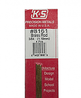 K&S Engineering 8161 All Scale - 3/64 inch Diameter Round Brass Rod - 12inch Long (4 pkg)