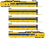 Rapido Trains 203507 - HO UAC TurboTrain (DC/DCC/Sound): VIA #2 - 5 Car Set