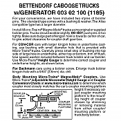 Micro Trains 003 02 100 - N Scale Swing Motion Caboose Truck w/ Generator, no coupler (1pair)