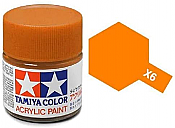 Tamiya Paints 81506 -X6- Acrylic Colors - Mini Orange - 1/3oz (10mL) Bottle